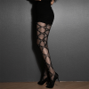 Black Crisscross Fishnet Tights open pattern detail