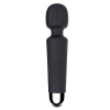 Compact Ribbed G-Spot Wand Vibrator in black button area detail