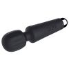 Compact Ribbed G-Spot Wand Vibrator in black wand handle detail