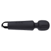 Compact Ribbed G-Spot Wand Vibrator in black textured surface detail
