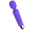 Compact Ribbed G-Spot Wand Vibrator in purple G-spot tip detail