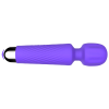 Compact Ribbed G-Spot Wand Vibrator in purple curved tip detail