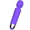 Compact Ribbed G-Spot Wand Vibrator in purple textured surface