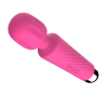 Compact Ribbed G-Spot Wand Vibrator in red wand handle detail