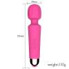 Compact Ribbed G-Spot Wand Vibrator in red G-spot tip detail