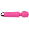 Compact Ribbed G-Spot Wand Vibrator in red curved tip detail