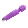 Ribbed Mini Wand G-Spot Vibrator in purple ribbed texture detail