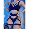 Navy Strappy Chain Garter Lingerie Set chain accent view