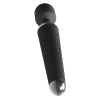 Textured Mini Wand G-Spot Vibrator in black angled view