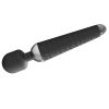 Textured Mini Wand G-Spot Vibrator in black button area detail