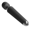 Textured Mini Wand G-Spot Vibrator in black G-spot tip detail