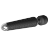 Textured Mini Wand G-Spot Vibrator in black curved tip detail