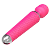 Textured Mini Wand G-Spot Vibrator in rose red curved tip detail