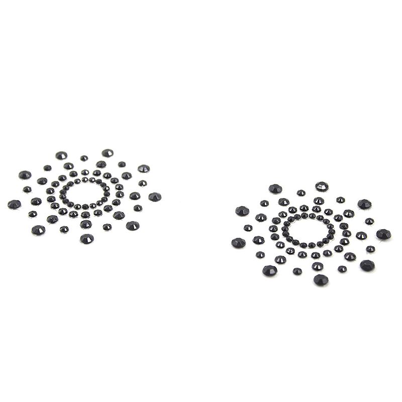 Adhesive Rhinestone Nipple Covers style B front angle detail