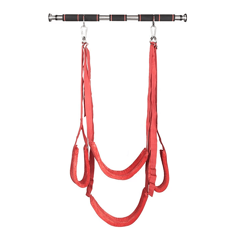 Adjustable Door Sex Swing Strap Set red front angle detail