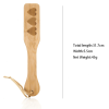 Bamboo Spanking Paddle with Heart Print style B front angle detail