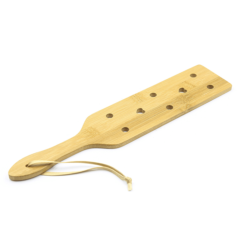 Bamboo Spanking Paddle with Heart Print style C alternate angle view
