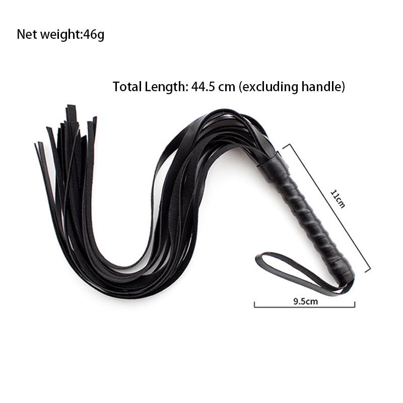 Braided Handle Multi Tail Flogger style C front angle detail