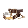 Brown Leather Cuff and Chain Restraint Set style option view 2