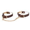 Brown Leather Cuff and Chain Restraint Set full gallery view 2