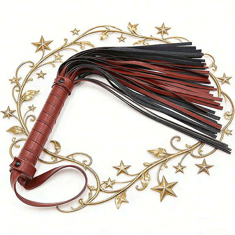 Burgundy Loop Handle Leather Flogger style A main product view