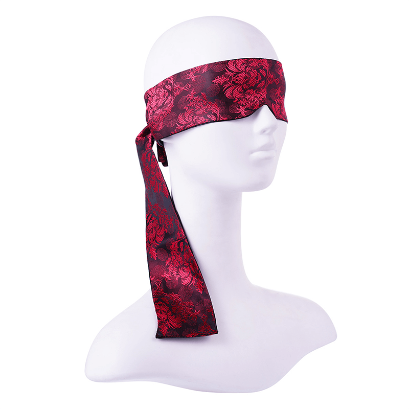 Chinese Jacquard Blindfold Eye Mask style B hardware and finish detail