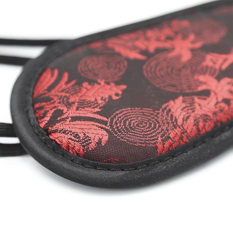 Chinese Jacquard Blindfold Eye Mask style C side view detail