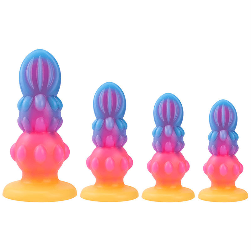 Colorful Glow-in-the-Dark Silicone Butt Plug Set
