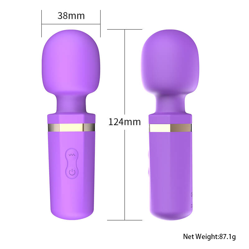 Compact Round-Head G-Spot Wand Vibrator in purple close-up detail