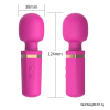 Compact Round-Head G-Spot Wand Vibrator in rose red full product view