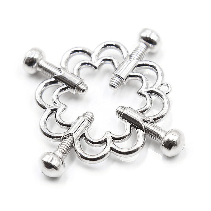Decorative Bell Chain Nipple Clamps style B front angle detail