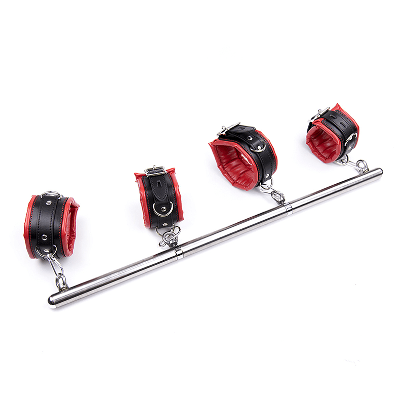 Detachable Wrist Ankle Neck Restraint Set style B hardware and finish detail