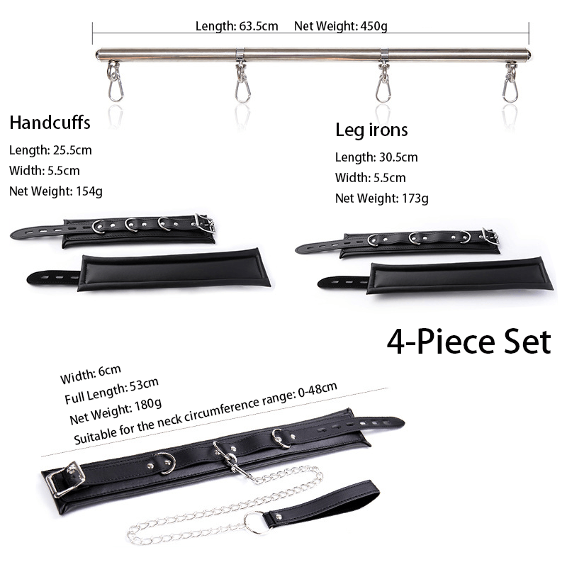 Detachable Wrist Ankle Neck Restraint Set style C full gallery view