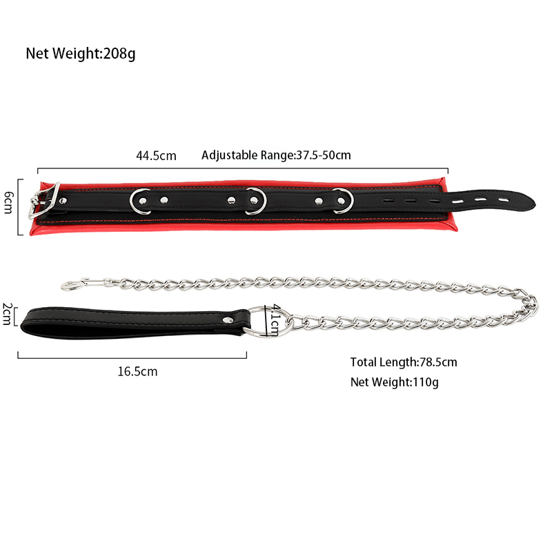 Detachable Wrist Ankle Neck Restraint Set style D side view detail