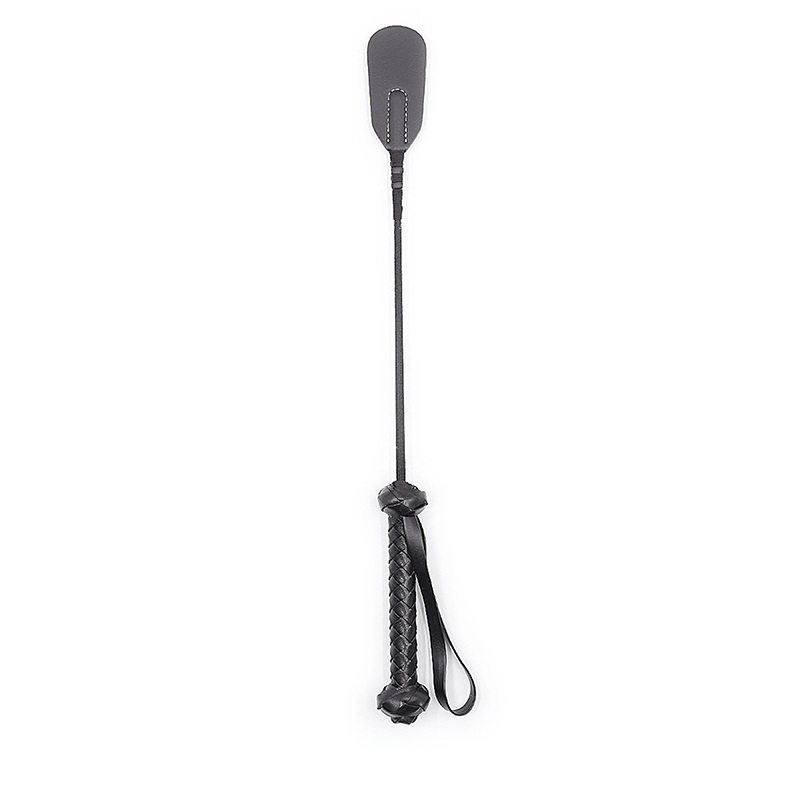 Double Tip Leather Riding Crop style A front angle detail