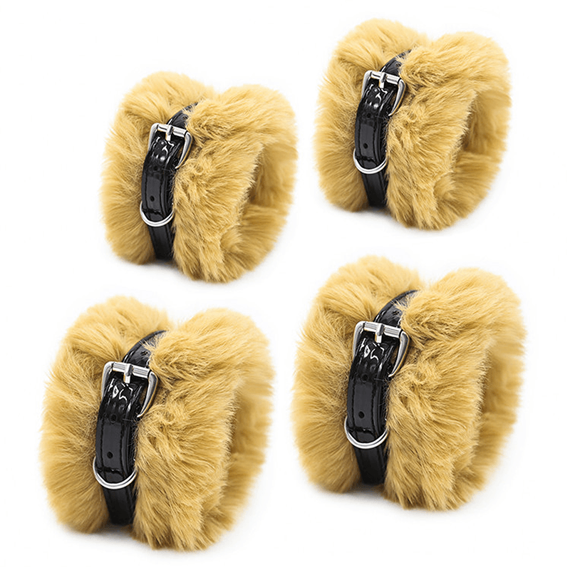 Faux Fur Buckle Cuff Restraint hardware and finish detail