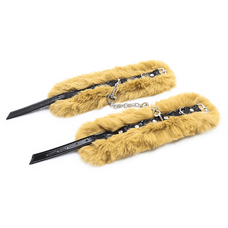 Faux Fur Buckle Cuff Restraint side view detail