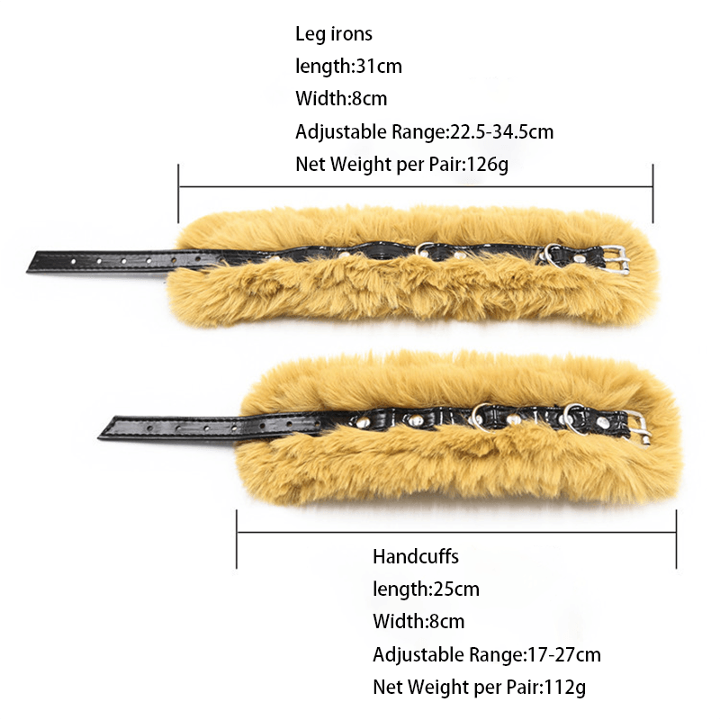 Faux Fur Buckle Cuff Restraint front angle detail 2