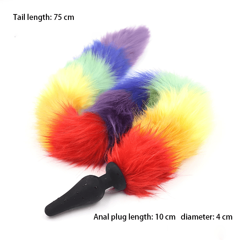 Faux Fur Tail Butt Plug Collection style L front angle detail
