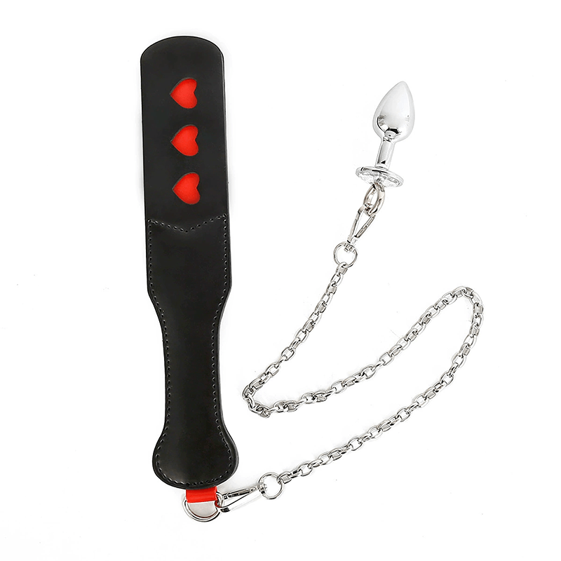 Hollow Heart Leather Spanking Paddle style A main product view