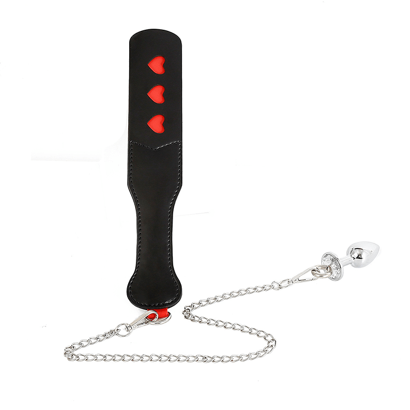 Hollow Heart Leather Spanking Paddle style A main product view 2