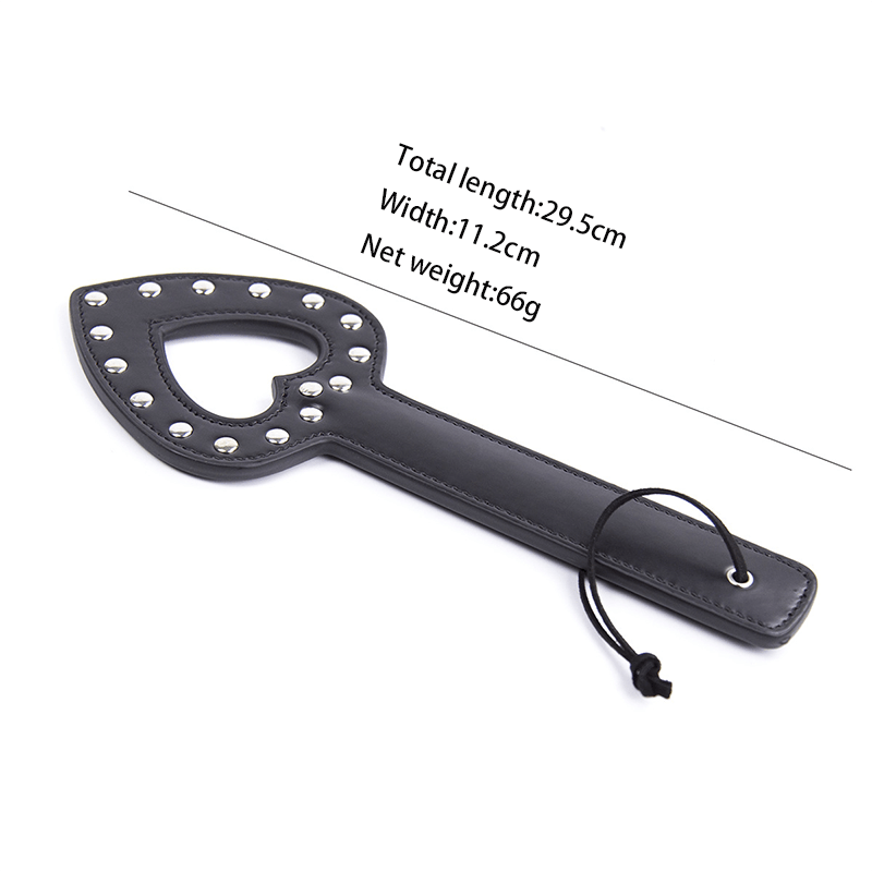 Hollow Heart Leather Spanking Paddle style E close-up product detail