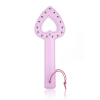 Hollow Heart Leather Spanking Paddle style G front angle detail