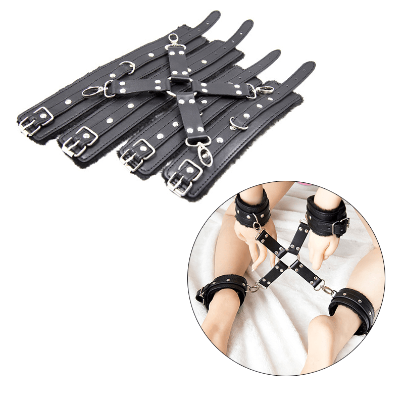 Lace Cross Wrist and Ankle Restraint Set style B close-up product detail