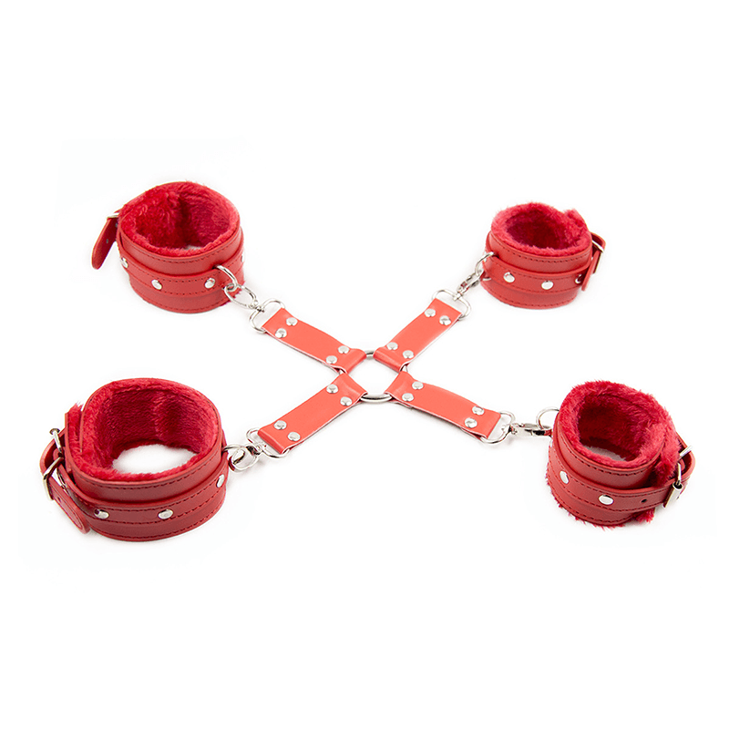 Lace Cross Wrist and Ankle Restraint Set style C side view detail