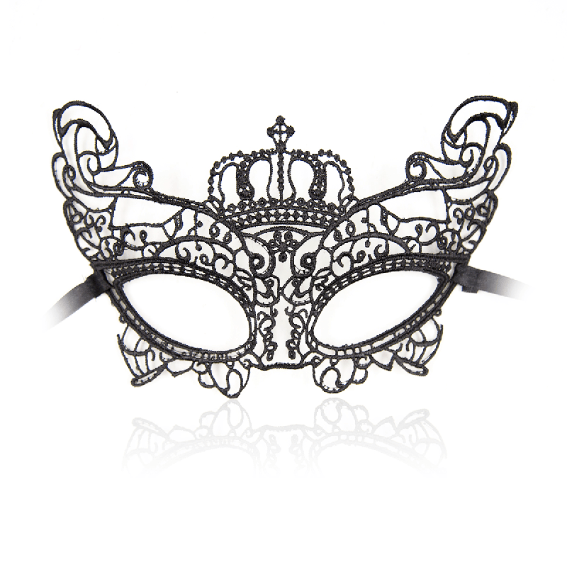 Lace Masquerade Eye Mask style C alternate angle view
