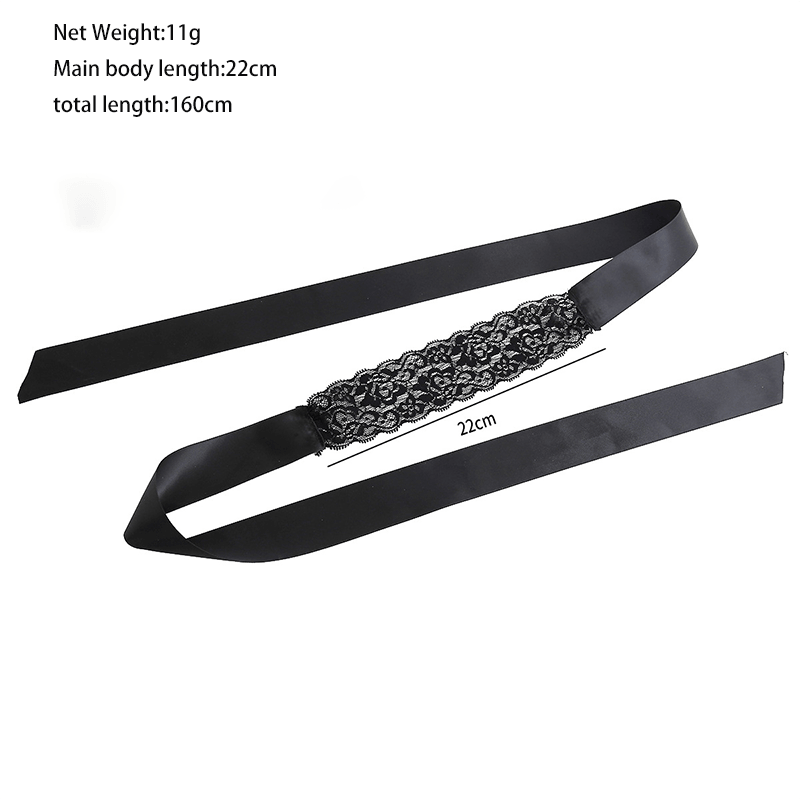 Lace Tie Bondage Blindfold style A side view detail