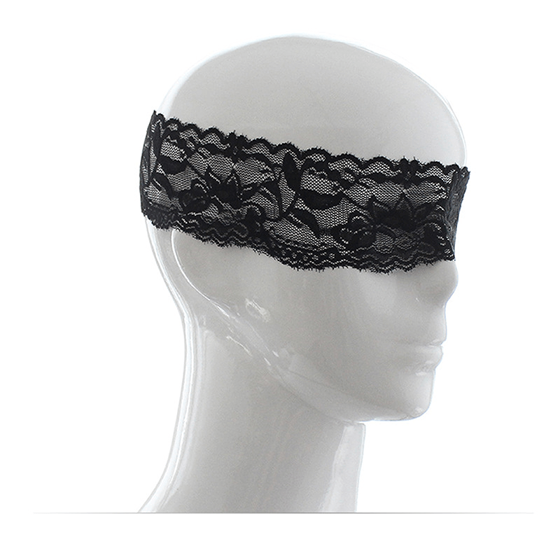 Lace Tie Bondage Blindfold style B hardware and finish detail
