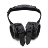Leather handle bondage handcuffs side angle detail