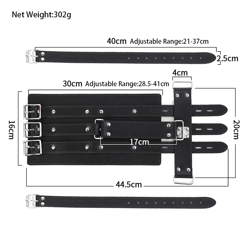 Leather Thigh Restraint Strap front angle detail